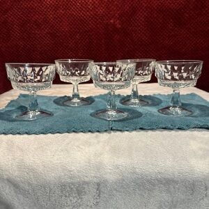 Arcoroc France, Crystal Clear Artic Champagne
Sherbet Stemware. 1970's, Set of 5